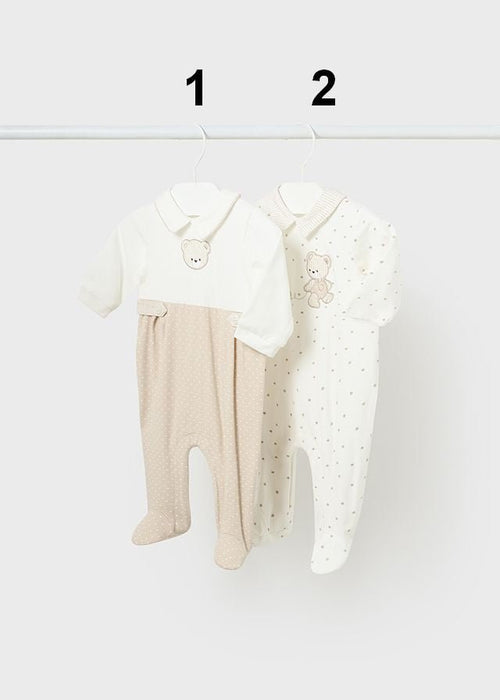 Ivory & Beige Bear Babygrows (sold separately) (mayoral) - CottonKids.ie - 1-2 month - 3 month - 6 month