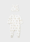 Ivory Bunny Print Cotton Babysuit Set (mayoral) - CottonKids.ie - 1-2 month - 6 month - 9 month