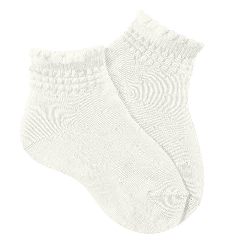 IVORY Ceremony Socks With Reilief Border (Condor) - CottonKids.ie - 11-12 year - 12 month - 18 month