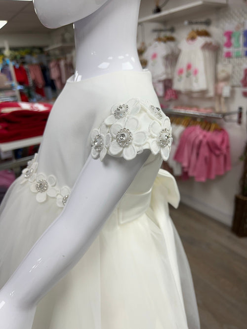 IVORY Christening dress decorated with flowers (LILY) - CottonKids.ie - Dress - 11-12 year - 12 month - 18 month