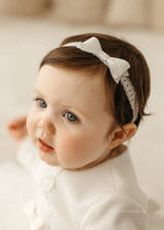 IVORY Christening Headband Decorated With Bow (ANNA) - CottonKids.ie - Headband - Girl - Hair Accessories -