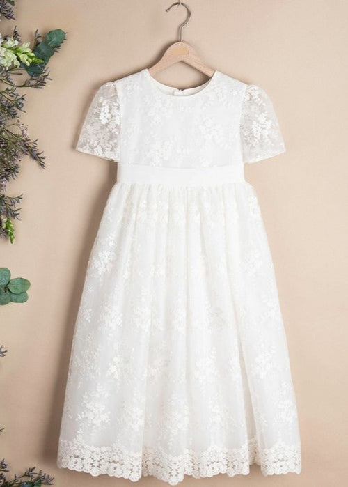 IVORY COMMUNION LACE DRESS ( K12 ) - CottonKids.ie - Dresses - 11-12 year - 7-8 year - 9-10 year