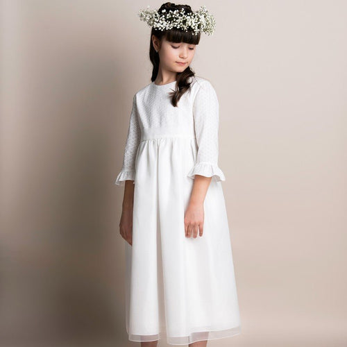 IVORY DRESS WITH COTTON TOP (EMMA) - CottonKids.ie - Dresses - 11-12 year - 7-8 year - 9-10 year