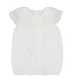 Ivory Girls Lace Collar Cotton Voile Romper (Rapife) - CottonKids.ie - 0-1 month - 1-2 month - 12 month