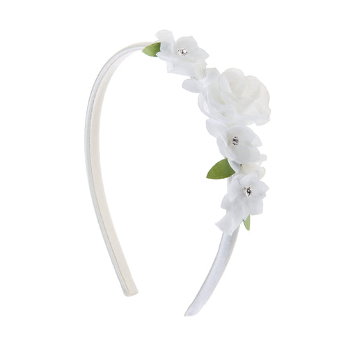 Ivory Headband With Flowers (ANNA) - CottonKids.ie - Girl - Hair Accessories -