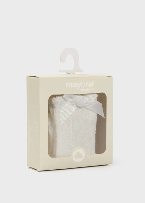 Ivory High Socks With Bow Baby Girl (mayoral) - CottonKids.ie - 0-1 month - 1-2 month - 12 month