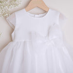IVORY Occasion Dress With Organdine Bow (Ariel) - CottonKids.ie - Dress - 0-1 month - 1-2 month - 12 month