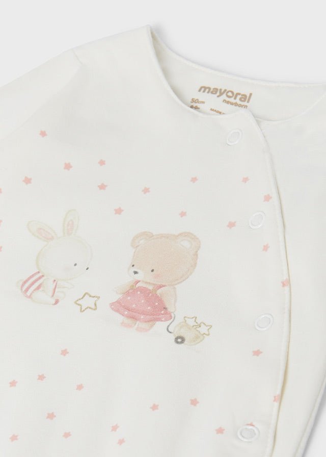 Ivory & Pink Cotton Babygrow Set (mayoral) - CottonKids.ie - 0-1 month - 1-2 month - 3 month