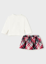 IVORY & RED CHECK SKIRT SET (mayoral) - CottonKids.ie - Set - 12 month - 18 month - 6 month