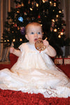 Short Sleeve Christening Gown Decorated With Beads Ireland
