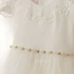 IVORY Short Sleeve Christening Occasion Dress (DIAMOND) - CottonKids.ie - Dress - 0-1 month - 1-2 month - 12 month