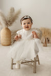 IVORY Short Sleeve Christening Occasion Dress (DIAMOND) - CottonKids.ie - Dress - 0-1 month - 1-2 month - 12 month