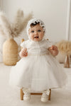 IVORY Short Sleeve Christening Occasion Dress (DIAMOND) - CottonKids.ie - Dress - 0-1 month - 1-2 month - 12 month