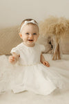 IVORY Short Sleeve Christening Occasion Dress (DIAMOND) - CottonKids.ie - Dress - 0-1 month - 1-2 month - 12 month