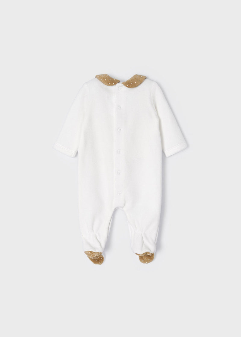 Ivory Velour Babygrow (mayoral) - CottonKids.ie - 0-1 month - 1-2 month - 3 month