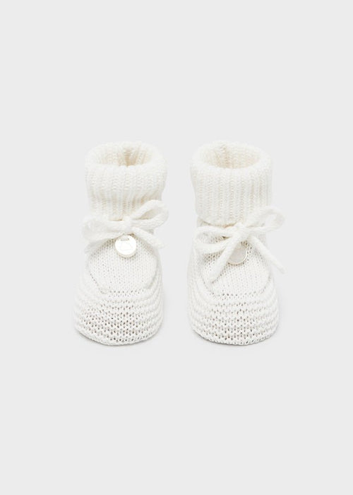 Ivory/Of White Knitted Booties Unisex Baby (mayoral) - CottonKids.ie - 0-1 month - 1-2 month - 3 month