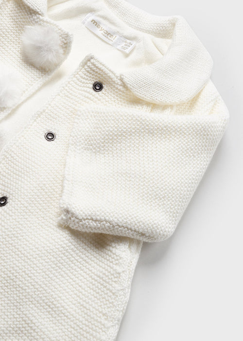 Ivory/Off white Knit Baby Coat & Hat Set (mayoral) - CottonKids.ie - 12 month - 18 month - 6 month