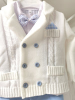 Baby Boy Knitted 5 Piece Outfit Christening Suit IRELAND
