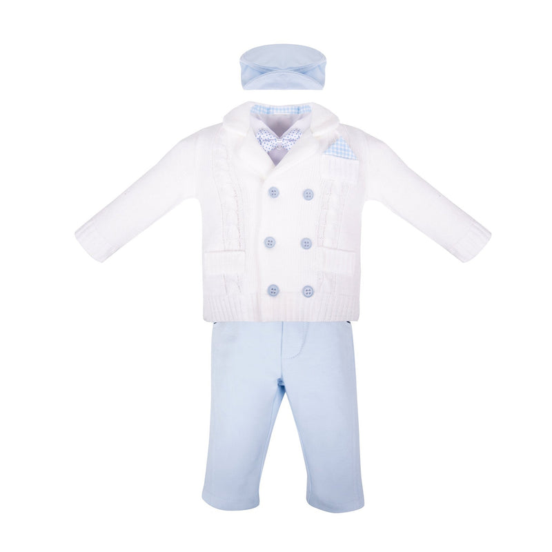 Baby Boy Knitted 5 Piece Outfit Christening Suit IRELAND