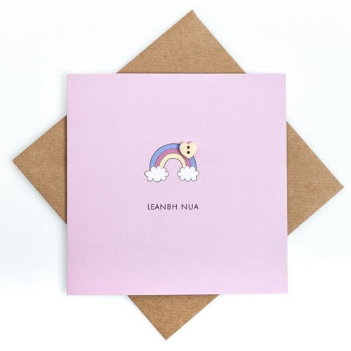 Leanbh Nua - New Baby Girl Craft Card - CottonKids.ie - Card - -