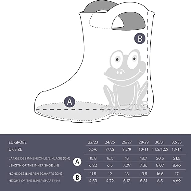 Lightweight Rainboots Wellington Boots frog PINK - CottonKids.ie - rainboots - EU 26/UK 8.5 - EU 27/UK 9.5 - Girl