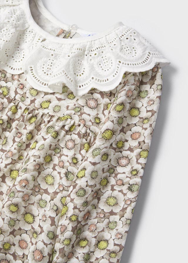 Long Sleeve Blouse With Embroidered Neck Girl (mayoral) - CottonKids.ie - Top - 2 year - 3 year - 4 year