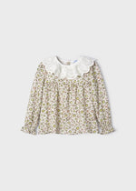 Long Sleeve Blouse With Embroidered Neck Girl (mayoral) - CottonKids.ie - Top - 2 year - 3 year - 4 year