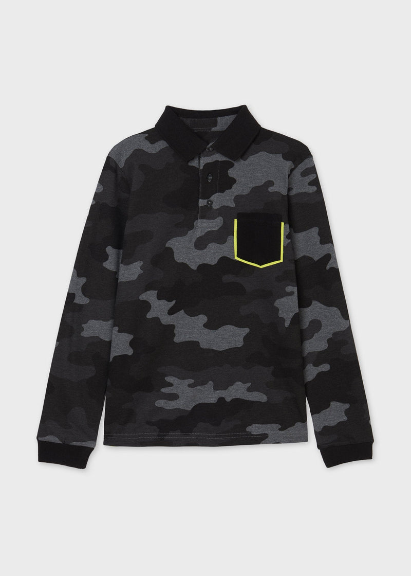 Long sleeve camo polo for teen boy (mayoral) - CottonKids.ie - Top - 11-12 year - 13-14 year - 7-8 year