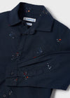 Navy Blue Cotton Space Shirt (mayoral) - CottonKids.ie - Top - 2 year - 3 year - 4 year