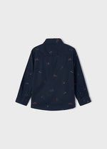 Navy Blue Cotton Space Shirt (mayoral) - CottonKids.ie - Top - 2 year - 3 year - 4 year