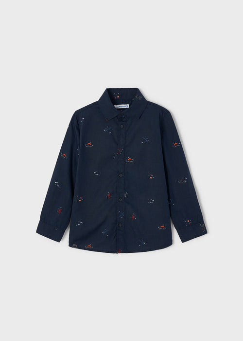 Navy Blue Cotton Space Shirt (mayoral) - CottonKids.ie - Top - 2 year - 3 year - 4 year