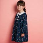 Navy Blue Dress With Removable Collar - CottonKids.ie - Dresses - 12 month - 18 month - 2 year