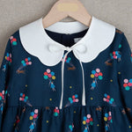 Navy Blue Dress With Removable Collar - CottonKids.ie - Dresses - 12 month - 18 month - 2 year