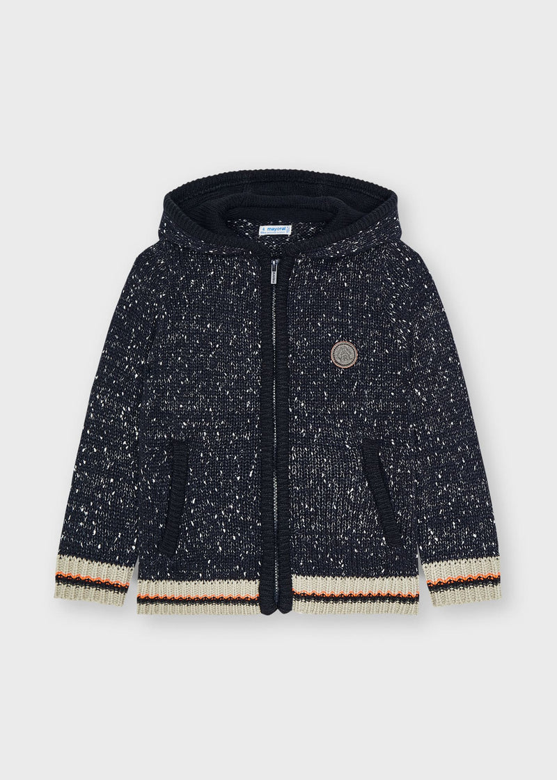 NAVY BLUE ZIP-UP KNIT HOODIE (mayoral) - CottonKids.ie - Top - 2 year - 3 year - Boy