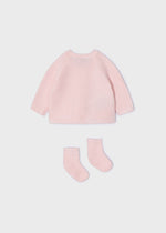 Pink Knit Long Cardigan With Socks Newborn Girl (mayoral) - CottonKids.ie - Set - 1-2 month - 12 month - 18 month