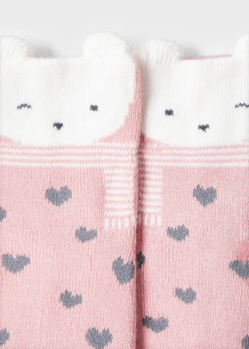 Pink Teddy Ankle Socks (mayoral) - CottonKids.ie - 0-1 month - 1-2 month - 12 month