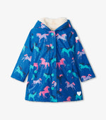 Prancing Horses Colour Changing Sherpa Lined Splash Jacket (Hatley) - CottonKids.ie - coat - 2 year - 3 year - 4 year