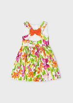 Satin Flowers Orange Pink Girl Summer Dress Occasion (mayoral) - CottonKids.ie - 2 year - 3 year - 4 year