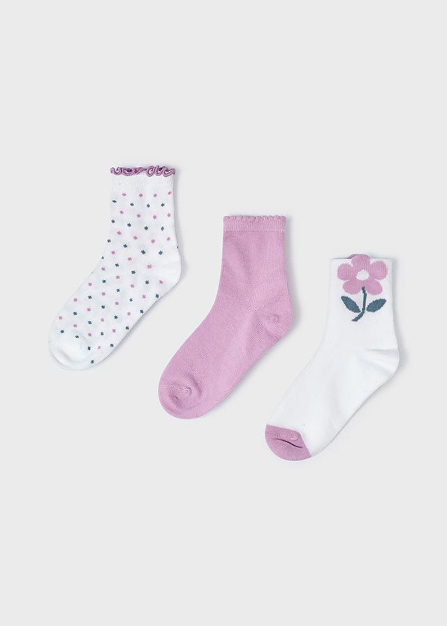 Set 3 Socks White Purple (mayoral) - CottonKids.ie - 2 year - 3 year - 4 year