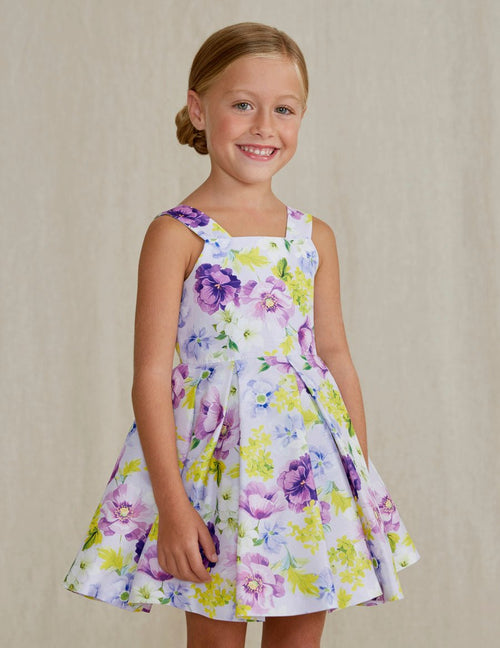 SHANTUNG PATTERNED DRESS FOR GIRL (Abel & Lula) - CottonKids.ie - Dress - 11-12 year - 4 year - 5 year