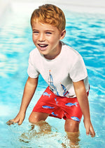 SPLASH Bermuda Swim Shorts With Fish Boy (mayoral) - CottonKids.ie - Shorts - 4 year - 5 year - 6 year