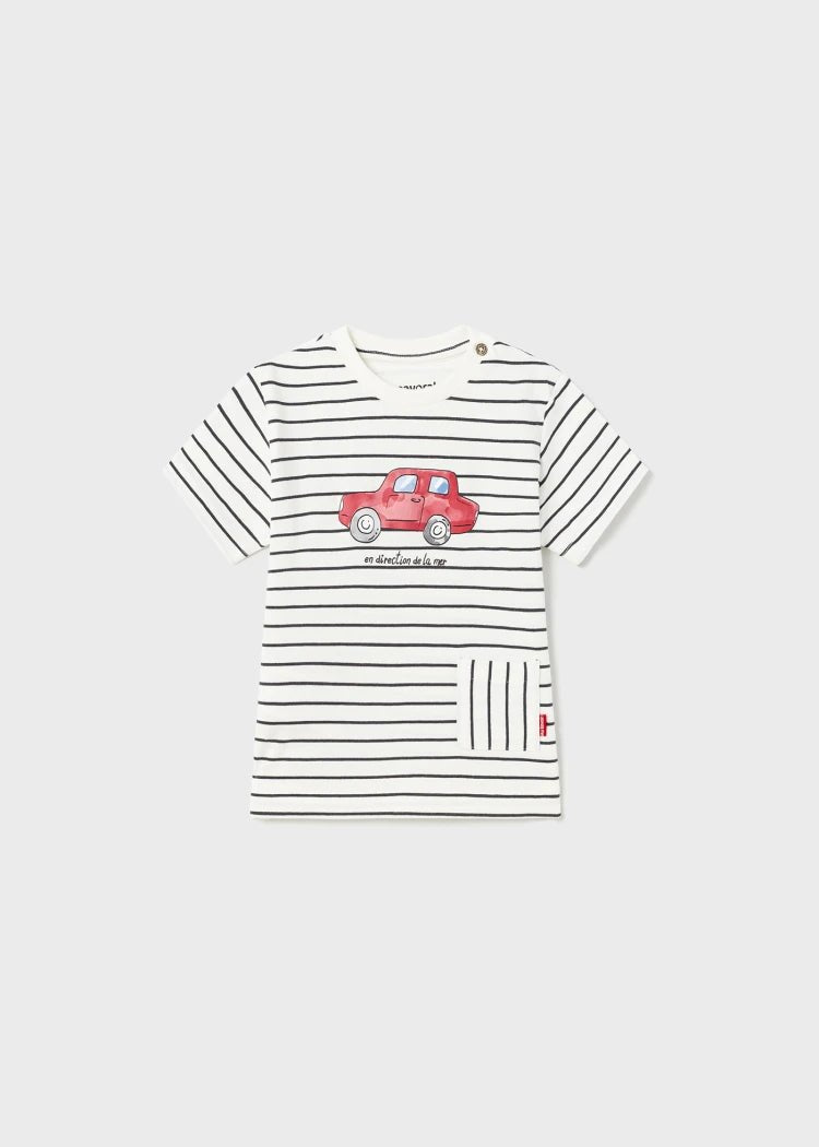Stripey Cotton Print T-shirt Baby Boy (mayoral) - CottonKids.ie - 2 year - 3 year - 6 month