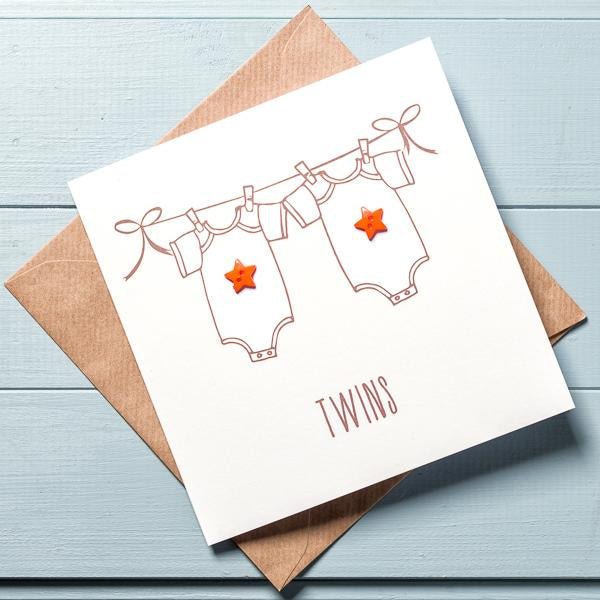 Twin Baby Card - CottonKids.ie - Card - -