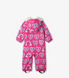 Twisty Rainbow Hearts Sherpa Lined Baby Bundler (Hatley) - CottonKids.ie - sleepsuit - 12 month - 18 month - 2 year