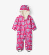 Twisty Rainbow Hearts Sherpa Lined Baby Bundler (Hatley) - CottonKids.ie - sleepsuit - 12 month - 18 month - 2 year