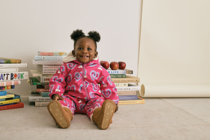 Twisty Rainbow Hearts Sherpa Lined Baby Bundler (Hatley) - CottonKids.ie - sleepsuit - 12 month - 18 month - 2 year