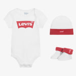 Unisex White & Red Bodyvest Gift Set Levis - CottonKids.ie - Set - 0-1 month - 1-2 month - 3 month