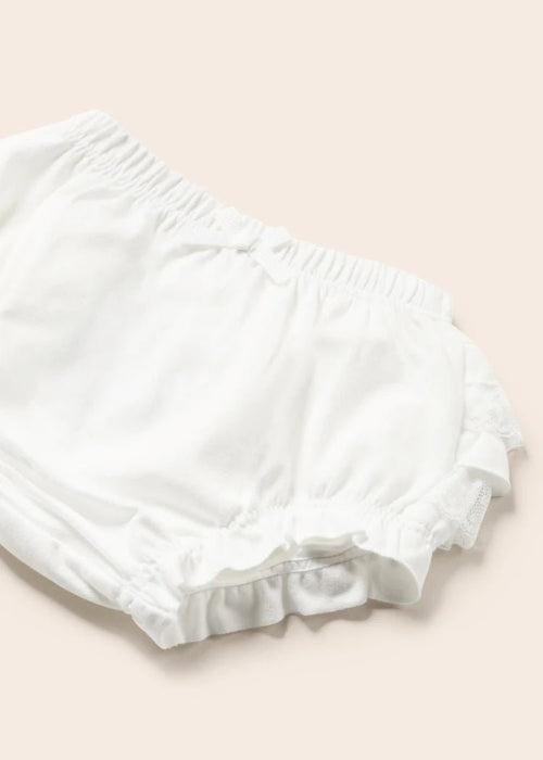 White Baby Girls Frilly Pants (mayoral) - CottonKids.ie - 1-2 month - 12 month - 18 month