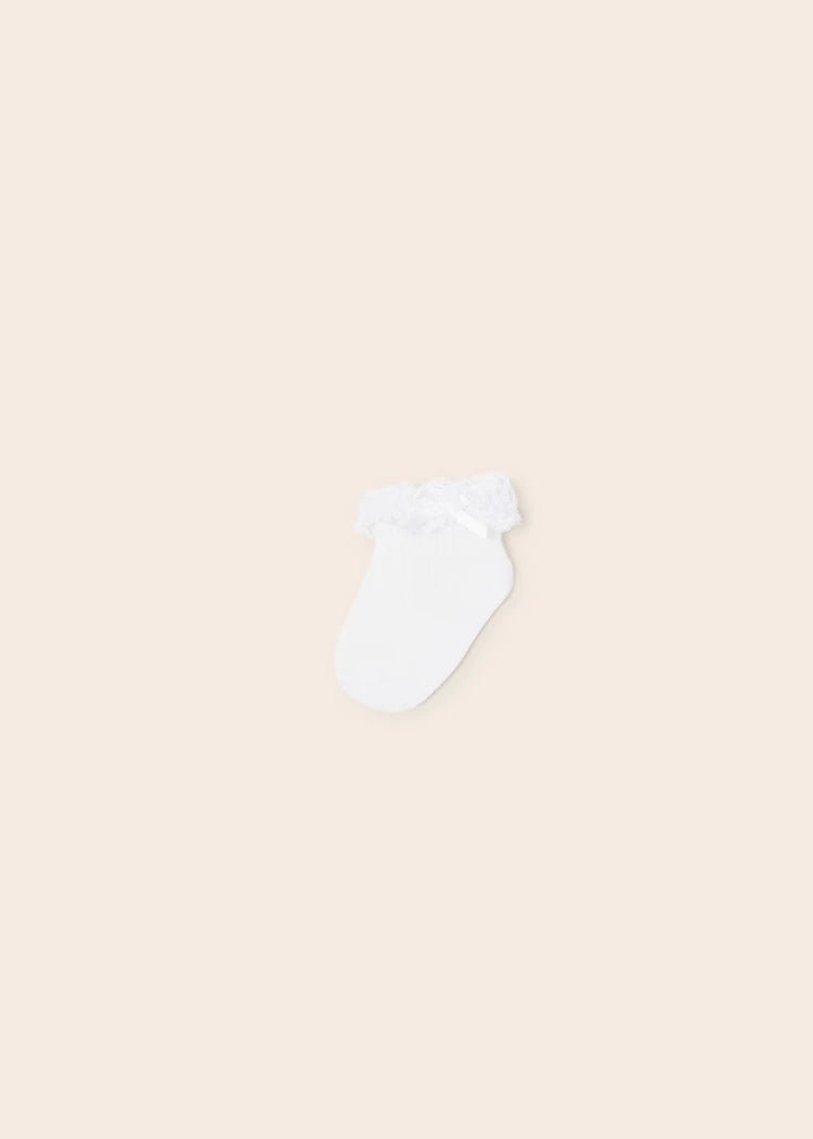 WHITE Baby Girls Lace Socks (mayoral) - CottonKids.ie - Socks - 0-1 month - 1-2 month - 12 month