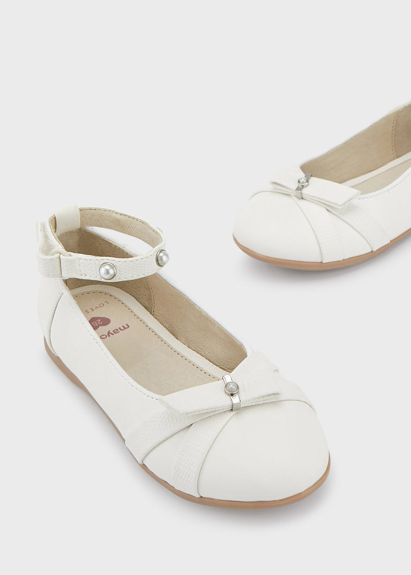 White Ballet Pumps Shoes Ankle Strap Girl IRELAND